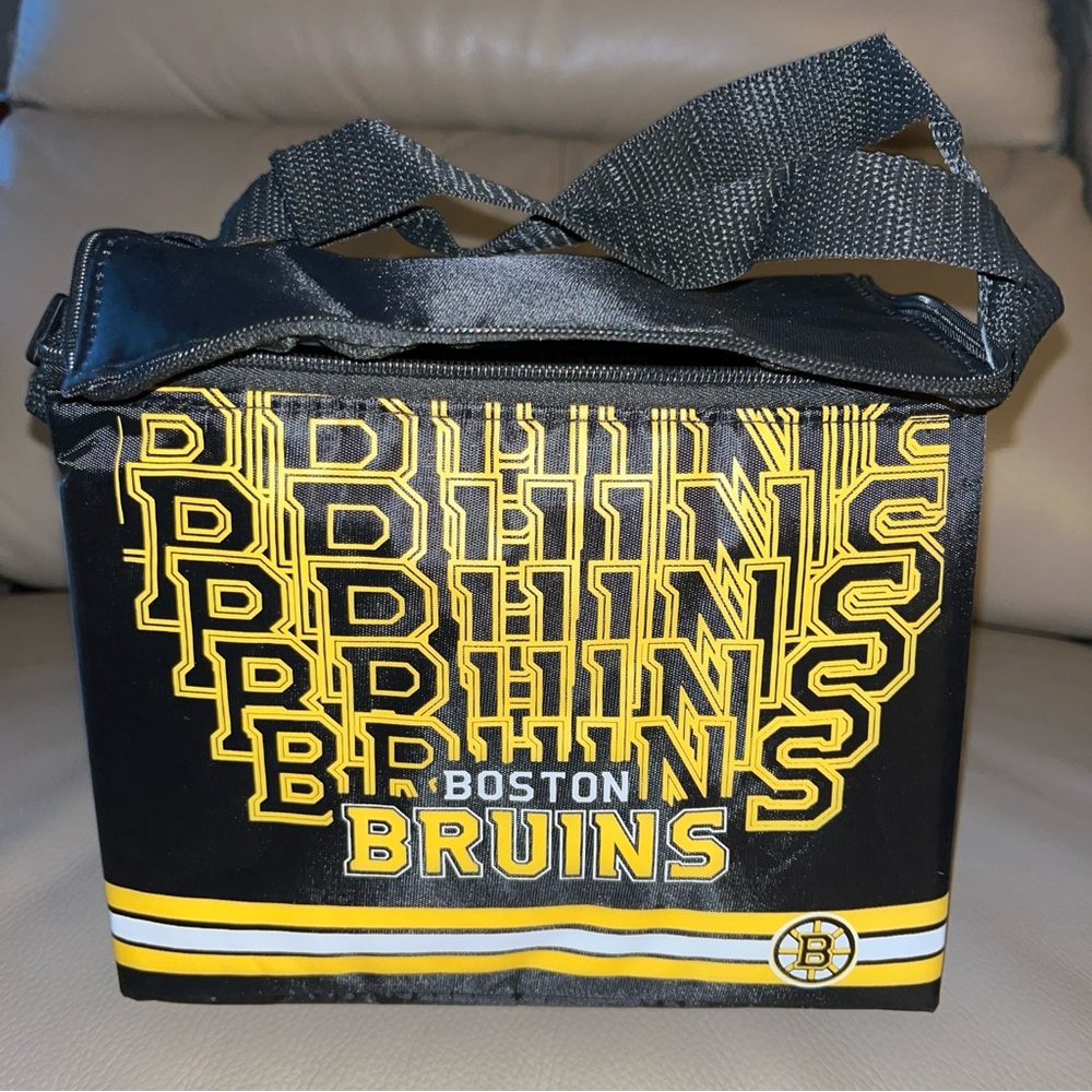 New NHL BOSTON BRUINS TEAM INSULATED LUNCH BAG adjustable Forever Collectibles